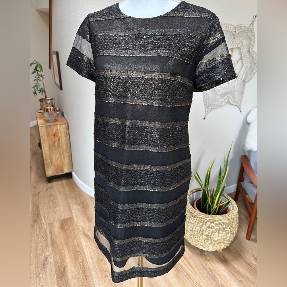 cece by Cynthia Steffe Mini Midi Lume Short Sheer Sleeve sheath Shift Dress